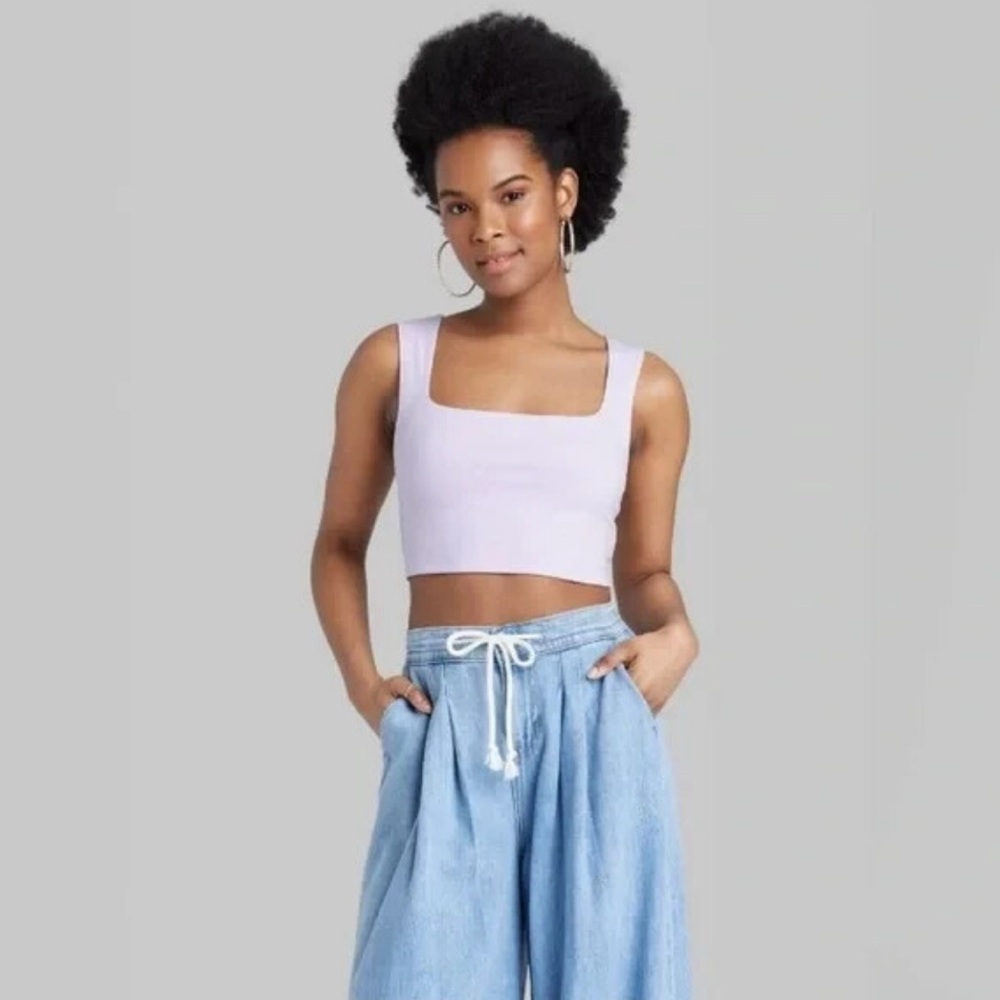 5/$25 Wild Fable Lavender Square Neck Crop Top GUC